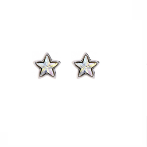 Male naušnice na iglicu u boji srebra s kristalom u obliku zvjezdice Naušnice sa zvjezdicom